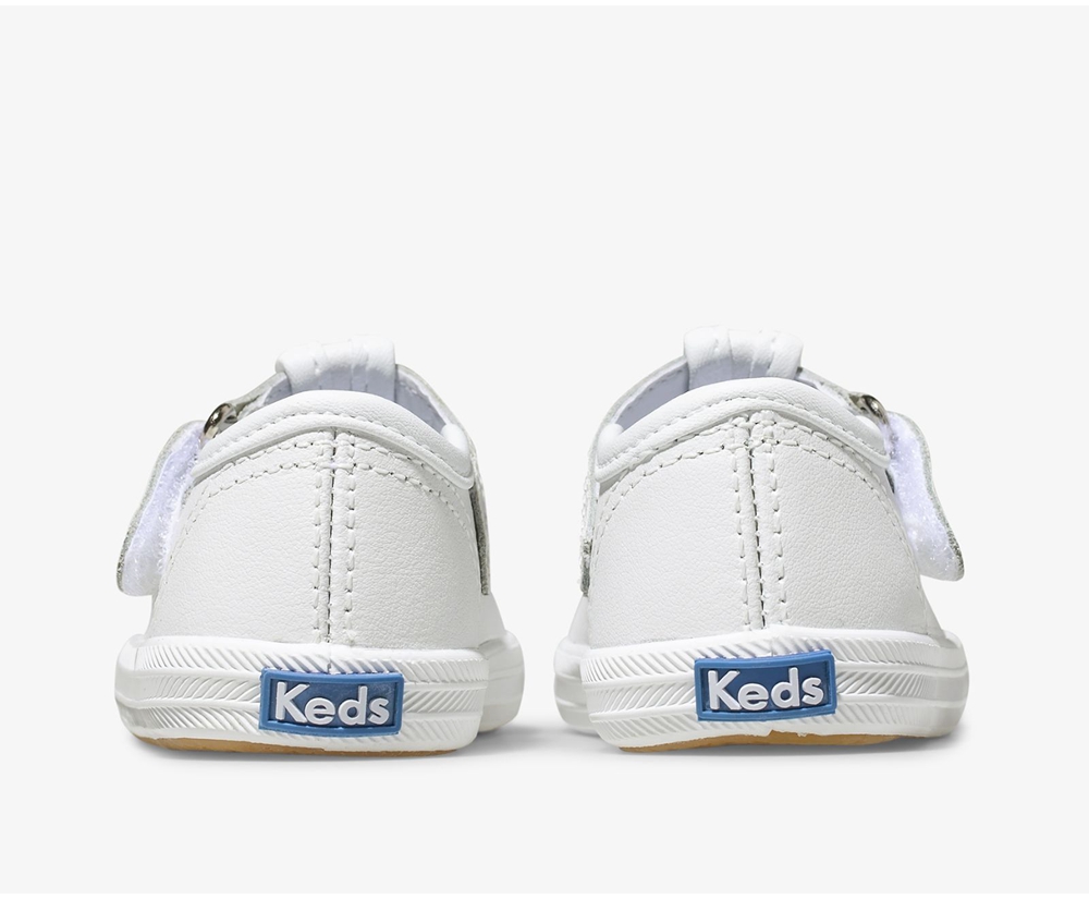 Slip On Παιδικα - Keds Champion Toe Cap T-Strap - Λευκα - MDRUF2387